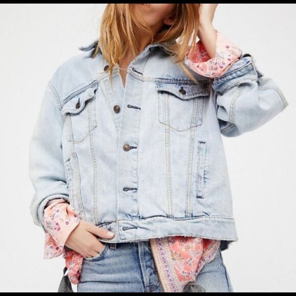 Free people jeans jacket size XS oversized impeccable paisley - Picture 11 of 17